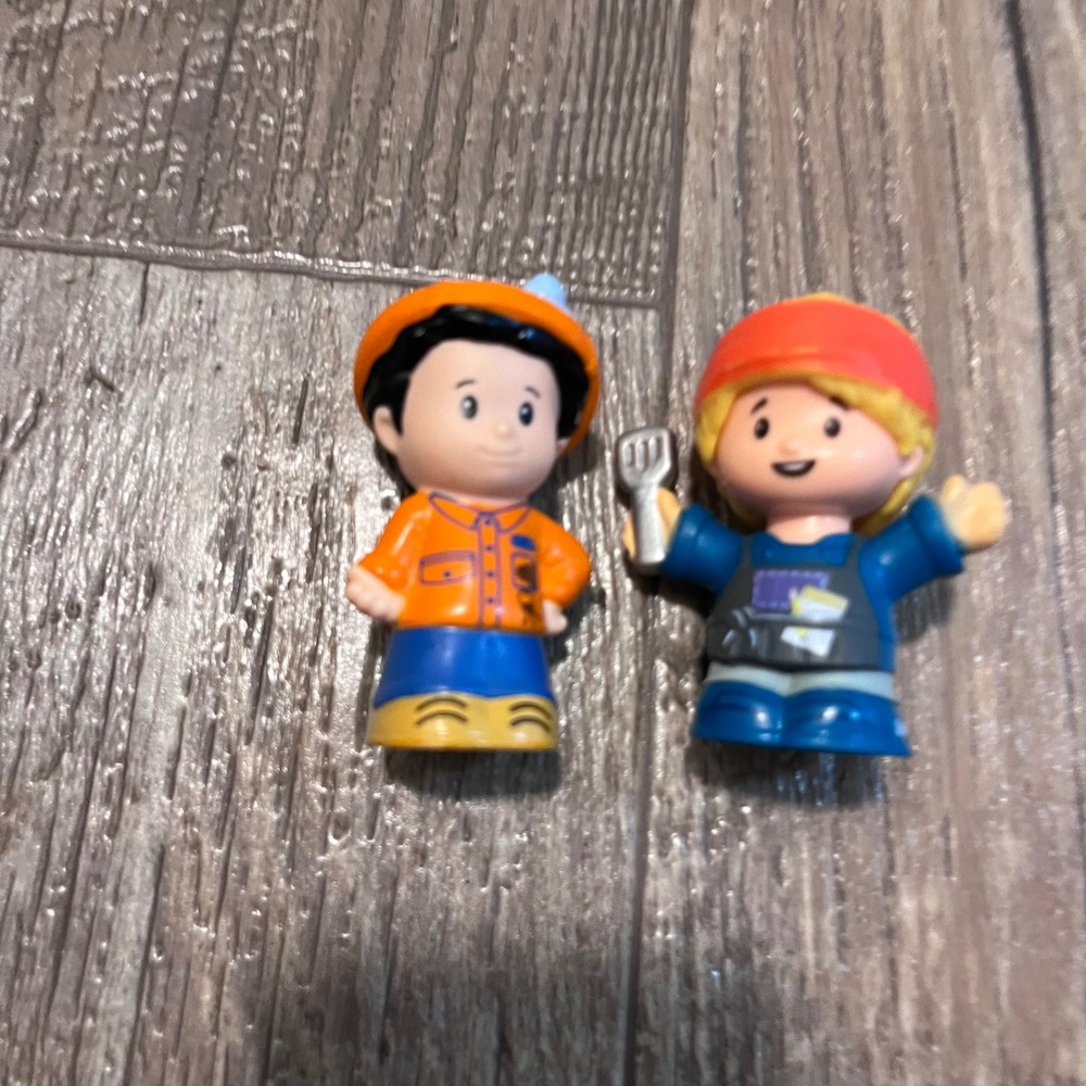 Fisher Price Little People Figures Chef with Spatula and Construction Worker Lot
